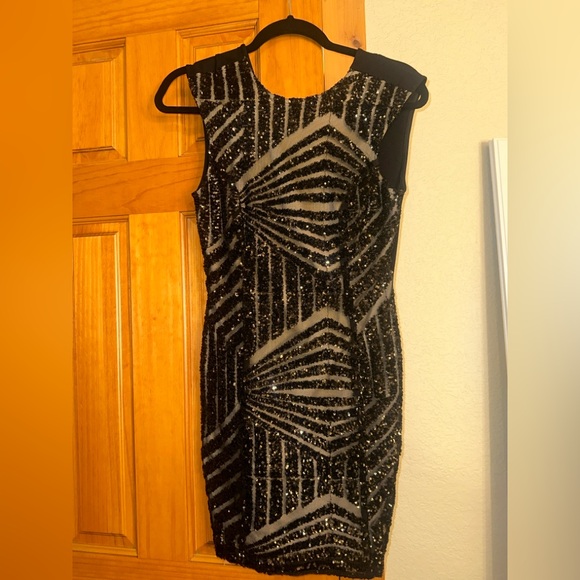 Lovely Day Black and Gold Striped Dress - Picture 4 of 9